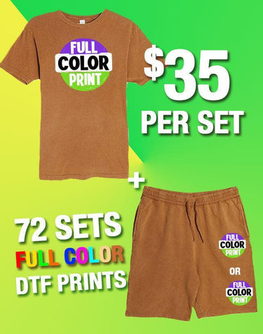 72 Full Color Print Vintage T-Shirt & Short Sets (Unisex) - Constantly Create Shop